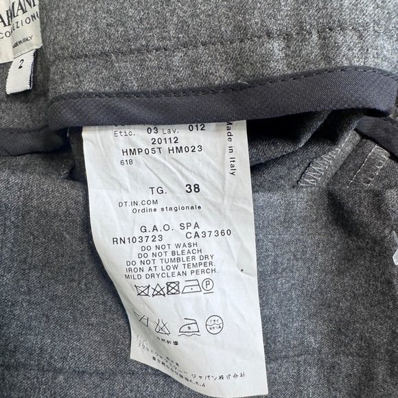 Armani Collezioni Pants Trousers Grey High Ride Wide Leg Dress Size 2 - Picture 4 of 5